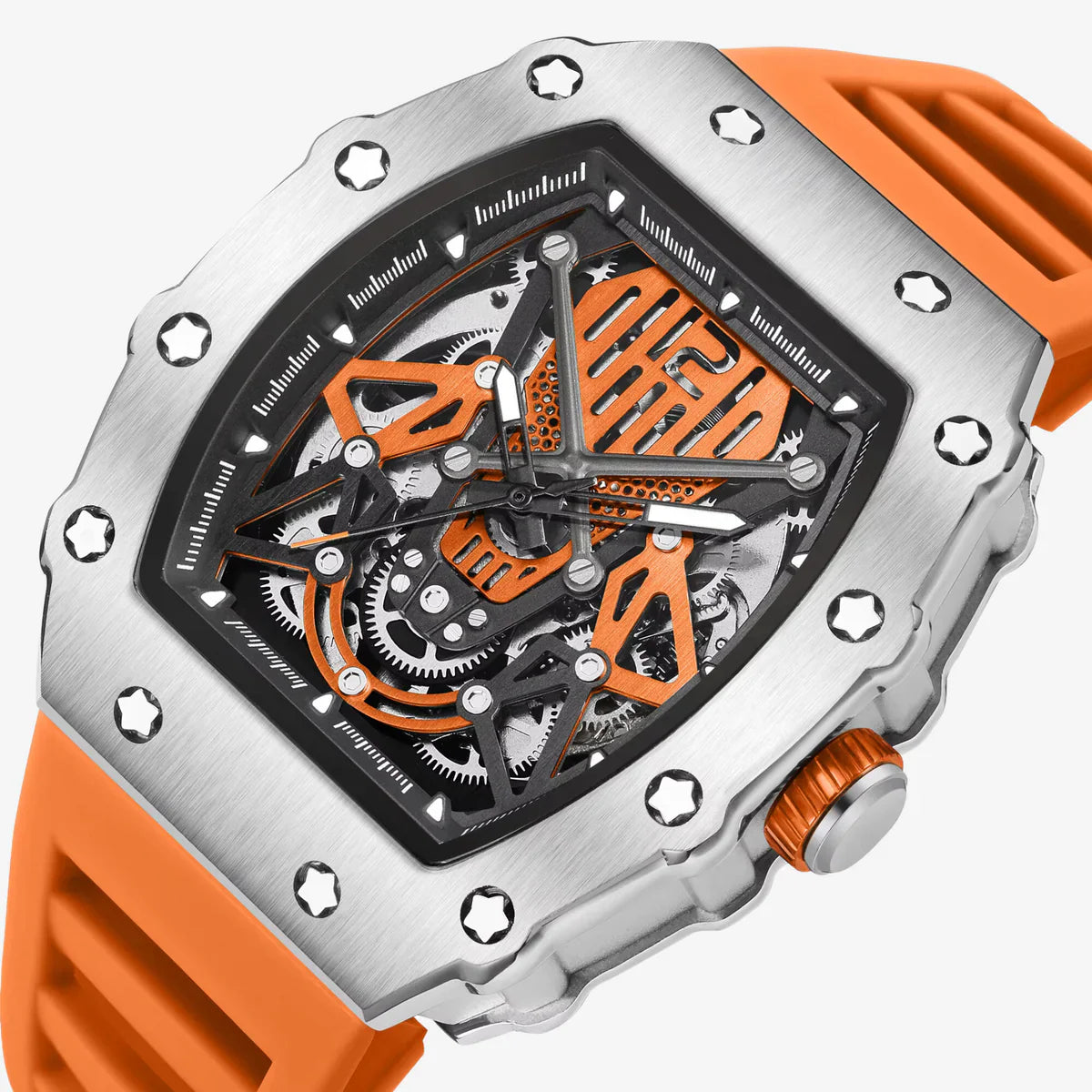 Relógio Skeleton Laranja