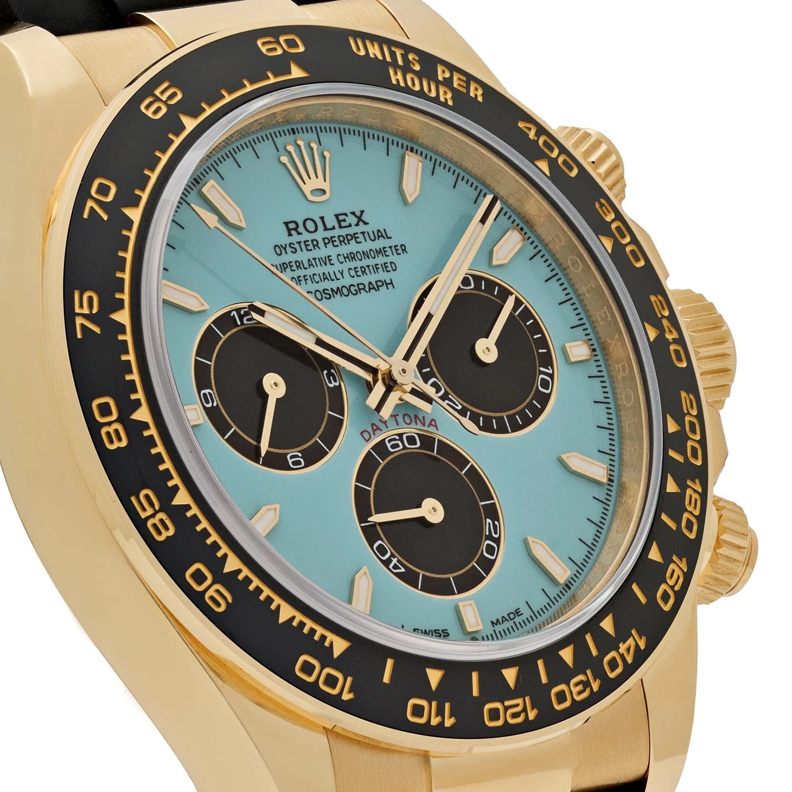 Relógio Daytona Dourado com Mostrador Turquesa
